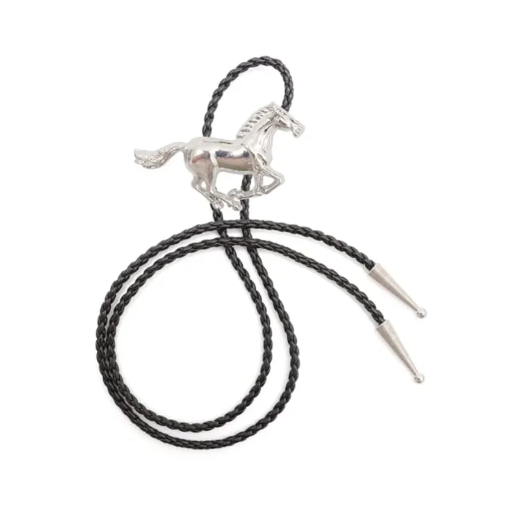 Silver Horse Vintage Native American Western Bolo Tie